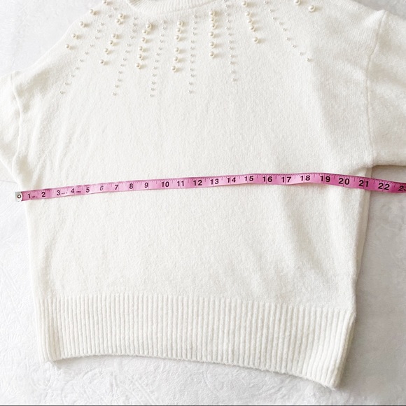 H&M White Faux Pearl Beaded Sweater - Picture 7 of 13